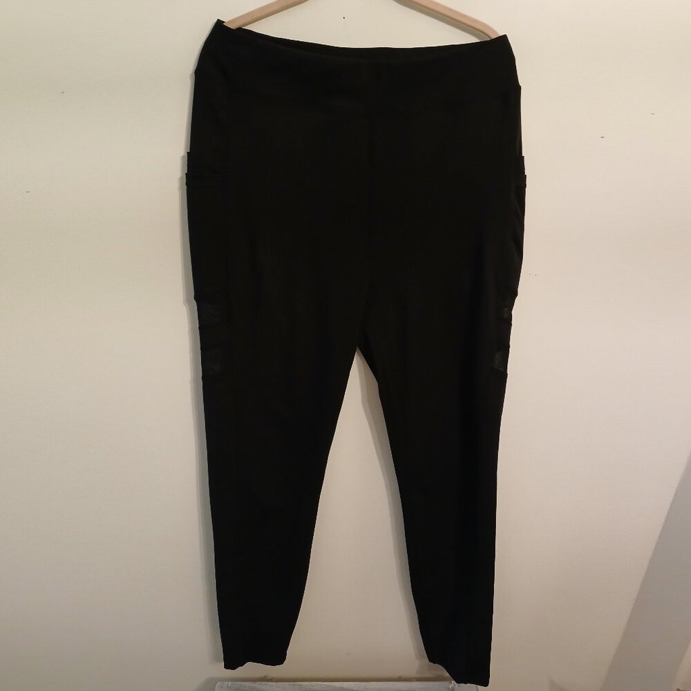 POP Fit 2X Pocketed Spandex Leggings Like-new Plain Black Vented
